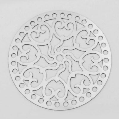 set of 2 round shape wooden base mirror motifs 19cm