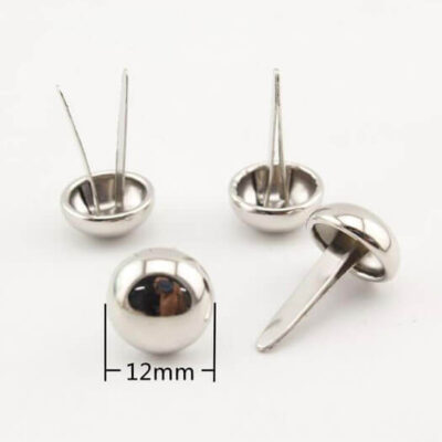 round dome purse bag feet decorative 12mm - silver color - 5 pieces