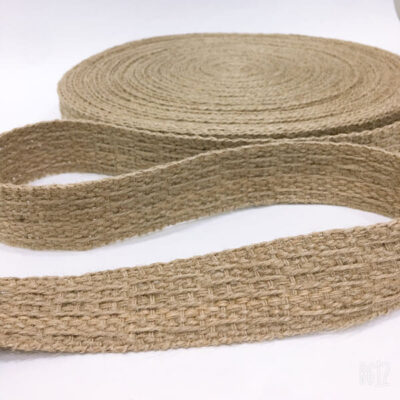 vintage webbing beige linen belt -4 cm width natural strap-handle natural material - Per Meter