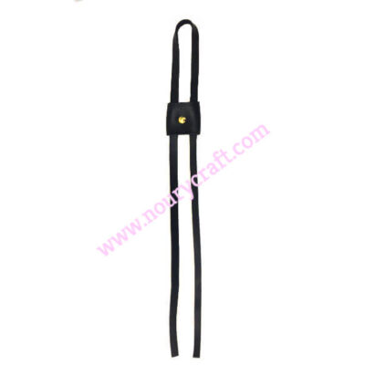 leather drawstring for knitting bag strap & slide color black- 42cm