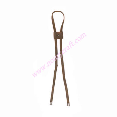 leather drawstring for knitting bag double strap & slide color light brown - 50cm