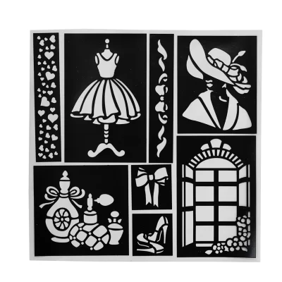 Reusable Self Adhesive Stencil 25.5 cm X 25.5 cm Vintage Style Statement 1pc