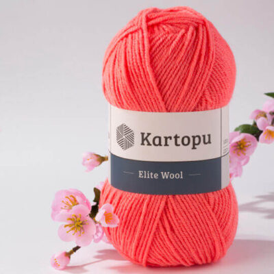 Kartopu Elite Wool Yarn For Handmade Crochet & Tricot K1212 - Orange color