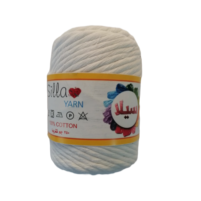 Silla White single strand Cotton Macrame Rope approximately 330 - 380 gm