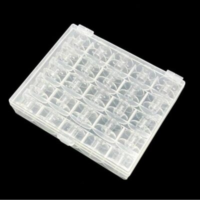 24pcs Transparent Plastic Sewing Machine Bobbin Set With Storage Box, Compatible With Most Home Sewing Machines, Smooth Threading And Operation.