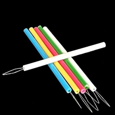 5pcs Multicolor Plastic Needle Threader - Cylindrical Sewing Needle Threader Set, DIY Sewing Accessories, Easy-To-Use Needle Threader, Bead Threader, Suitable For Elderly, Random Color